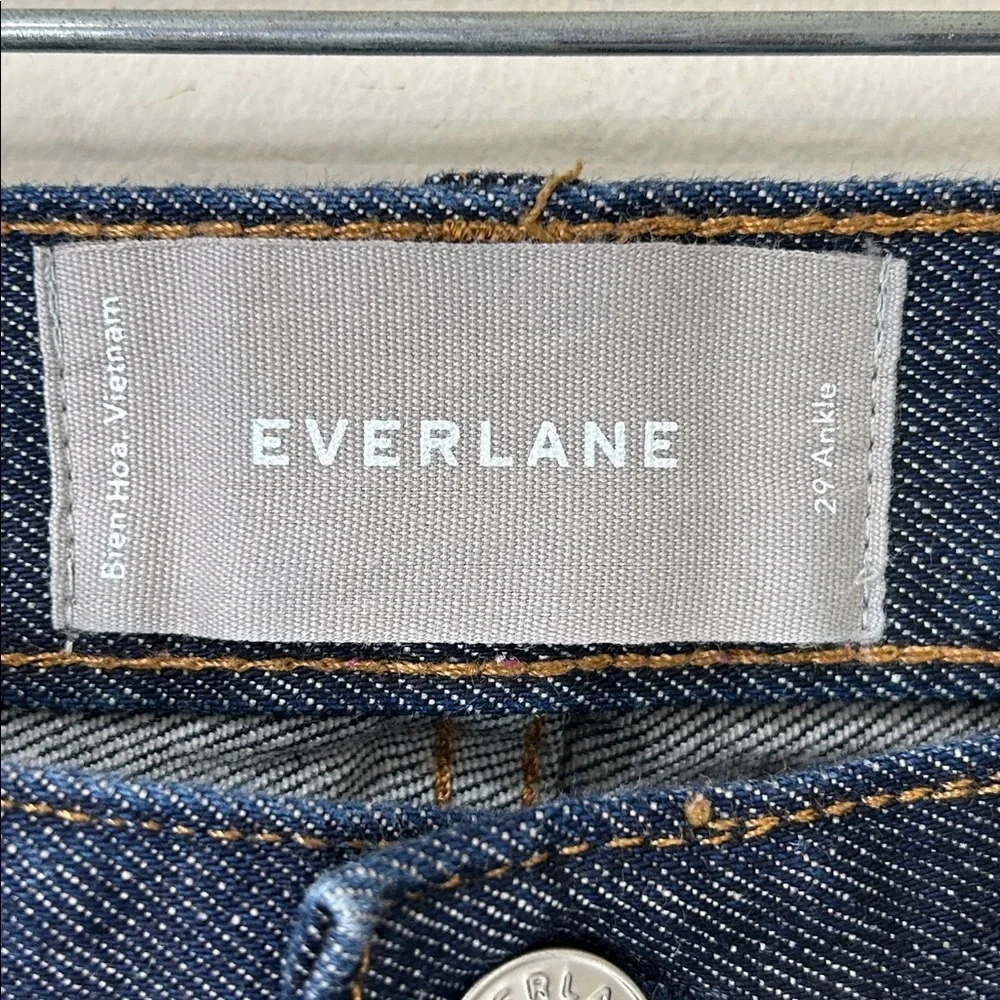 Everlane High Rise Ankle Jeans Dark Wash Cotton Straight Ankle Size 29